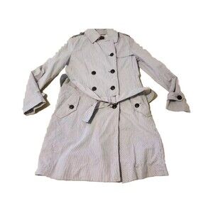 Womens Gap Trench Coat M Medium Blue Cotton Coat